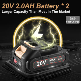 ShieldPro two 20V batteries and fast charger enable longer work sessions