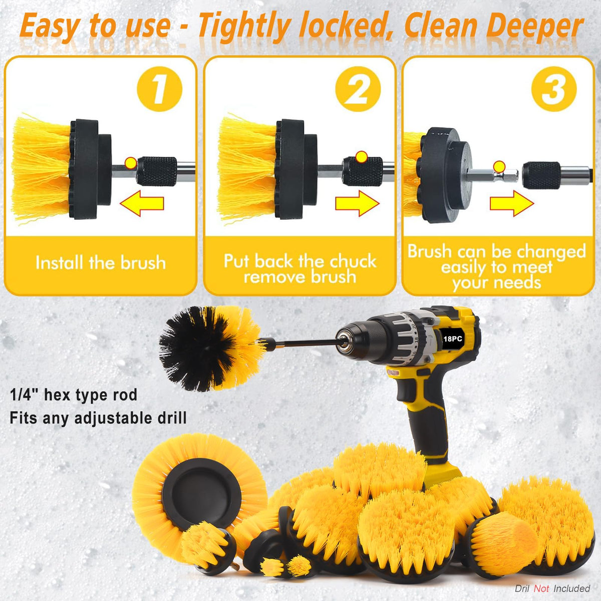 Kitchen and bathroom brushes for efficient grime removal