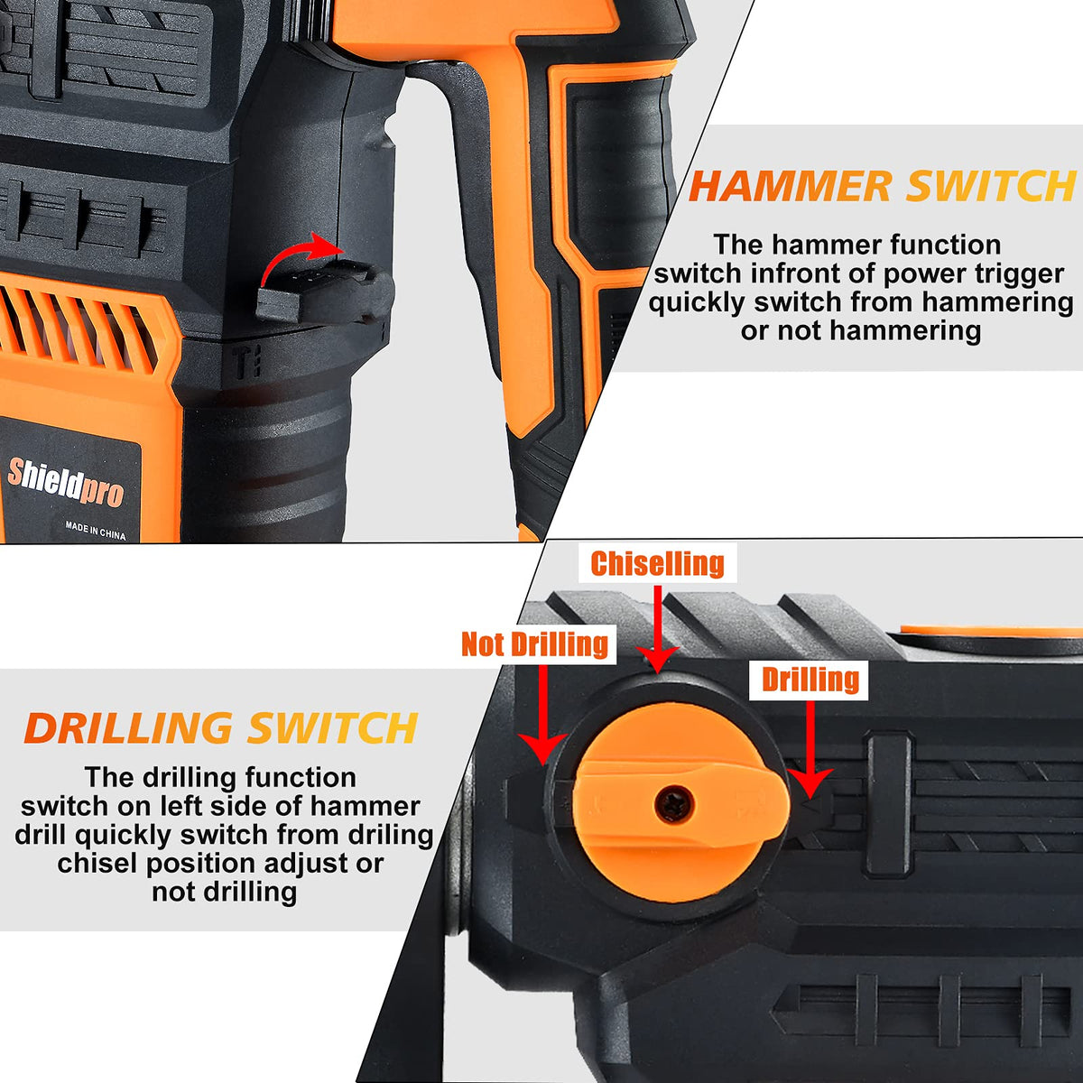SHIELDPRO versatile tool for wood, masonry, concrete, brick, and metal projects.