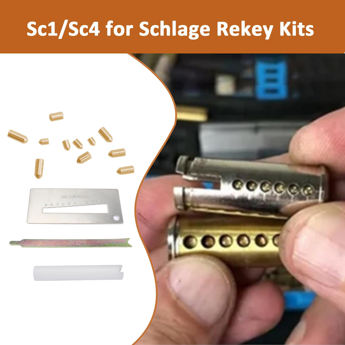 Shiguan patio-door lock rekey demonstrates compatibility with Schlage hardware