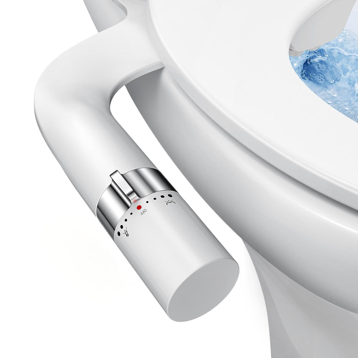 Shikitek ultra-slim bidet attachment on toilet for space-saving install