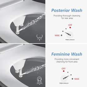 Shikitek dual-nozzle bidet with modes for personalized cleansing