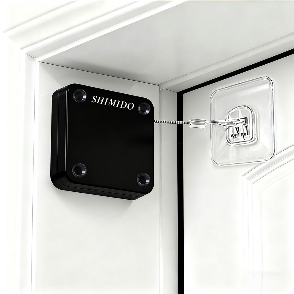 SHIMIDO door closer next-gen black installation demonstrates tool-free setup