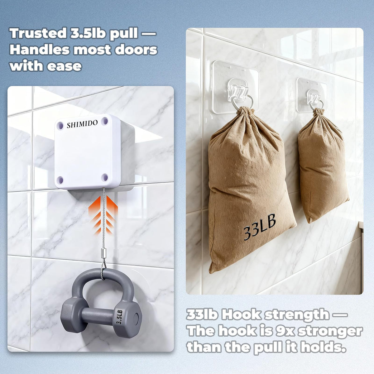 SHIMIDO door closer sticker and hooks simplify alignment during install