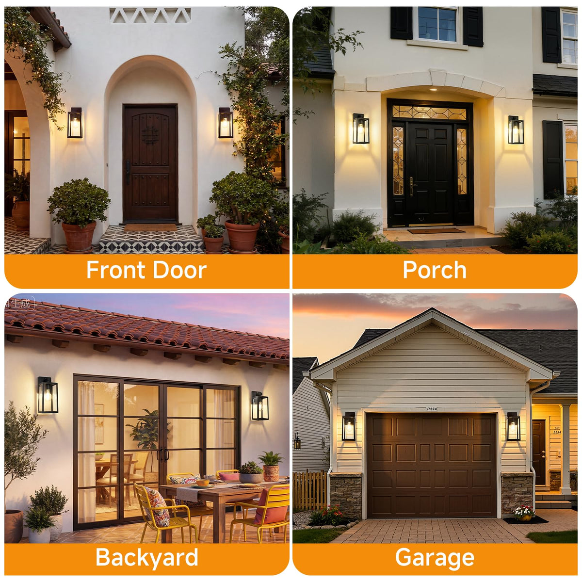 SHINE HAI sconce black finish complements modern exteriors