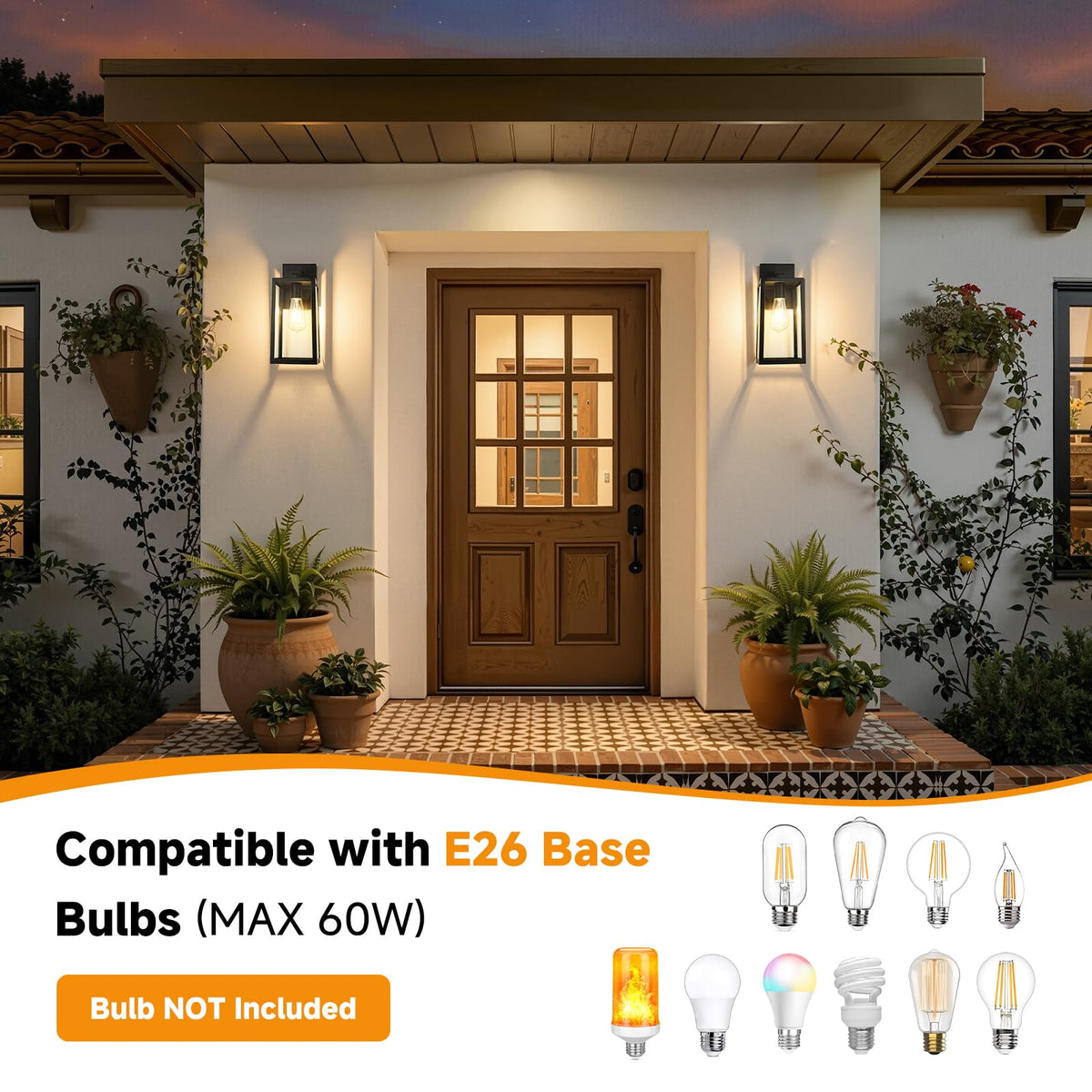 SHINE HAI sconce with E26 base for easy bulb replacement