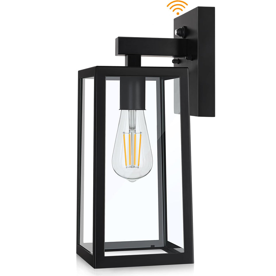 SHINE HAI dusk-to-dawn sconce front view with automatic night lighting