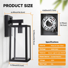 SHINE HAI dusk-to-dawn sconce installation with pre assembled glass shade