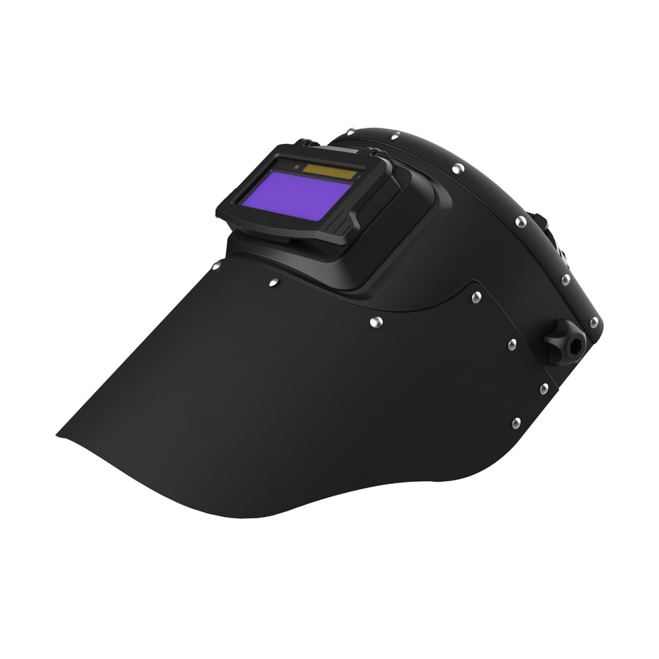 SHINE Leather helmet front view showing protective design.