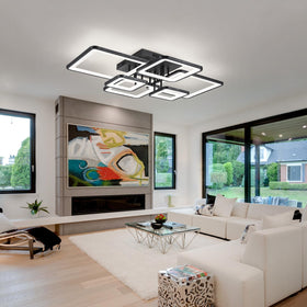 Shine LUEST black dimmable ceiling light with remote for precise ambiance
