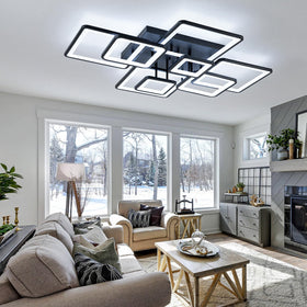 Shine LUEST ceiling light remote control enables easy dimming from sofa.