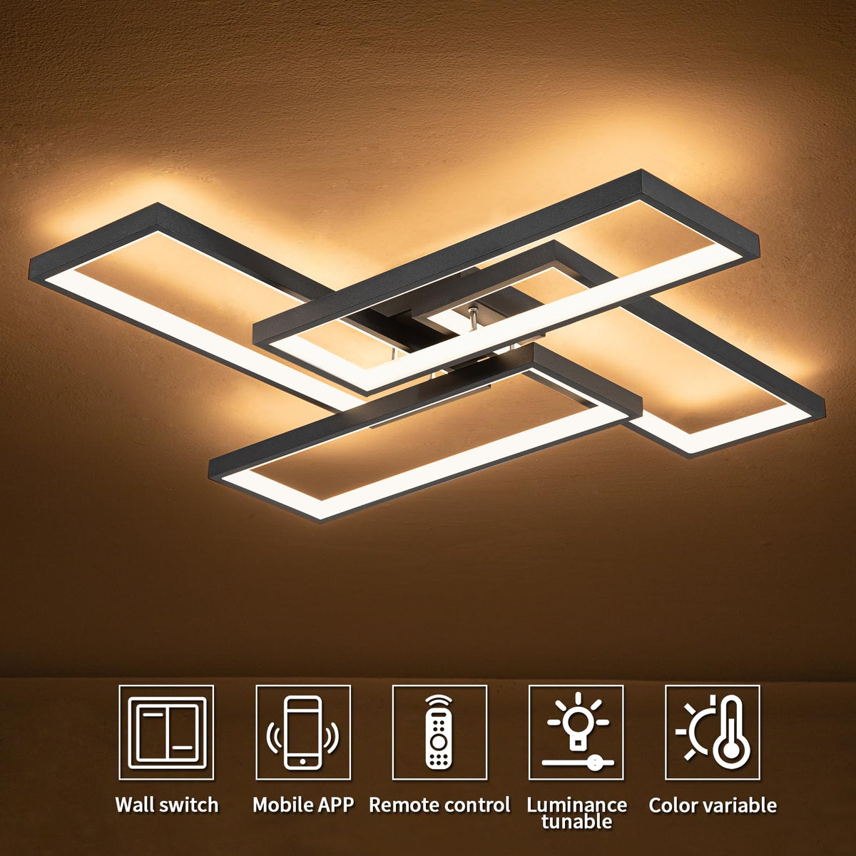 Shine LUEST living room brightness for day-to-night use.