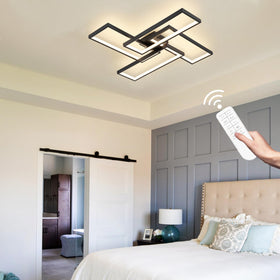 Shine LUEST modern bedroom lighting enhances night-time ambience.