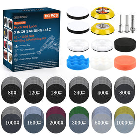 Shineboc 193Pcs 3in sanding discs for car detailing and metal prep