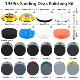 Shineboc wet/dry sanding discs with 3in backing pads for versatile use
