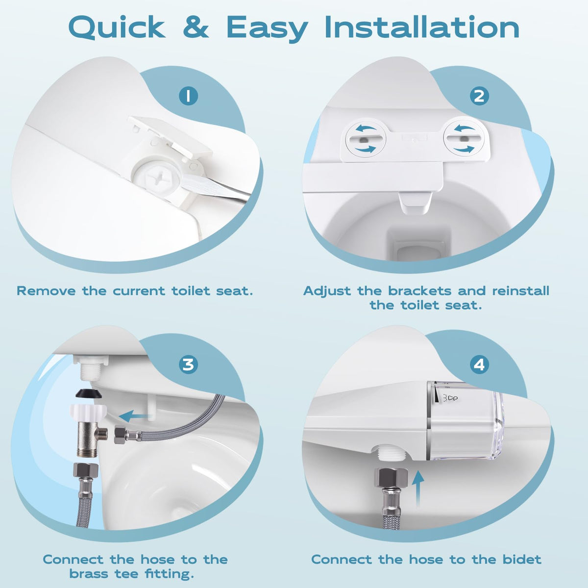 Shineforu bidet-compatible toilets show universal fit across common shapes