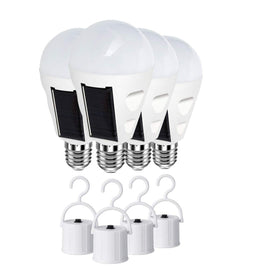 Shinelan four-pack solar emergency light bulbs in a box ready for storage
