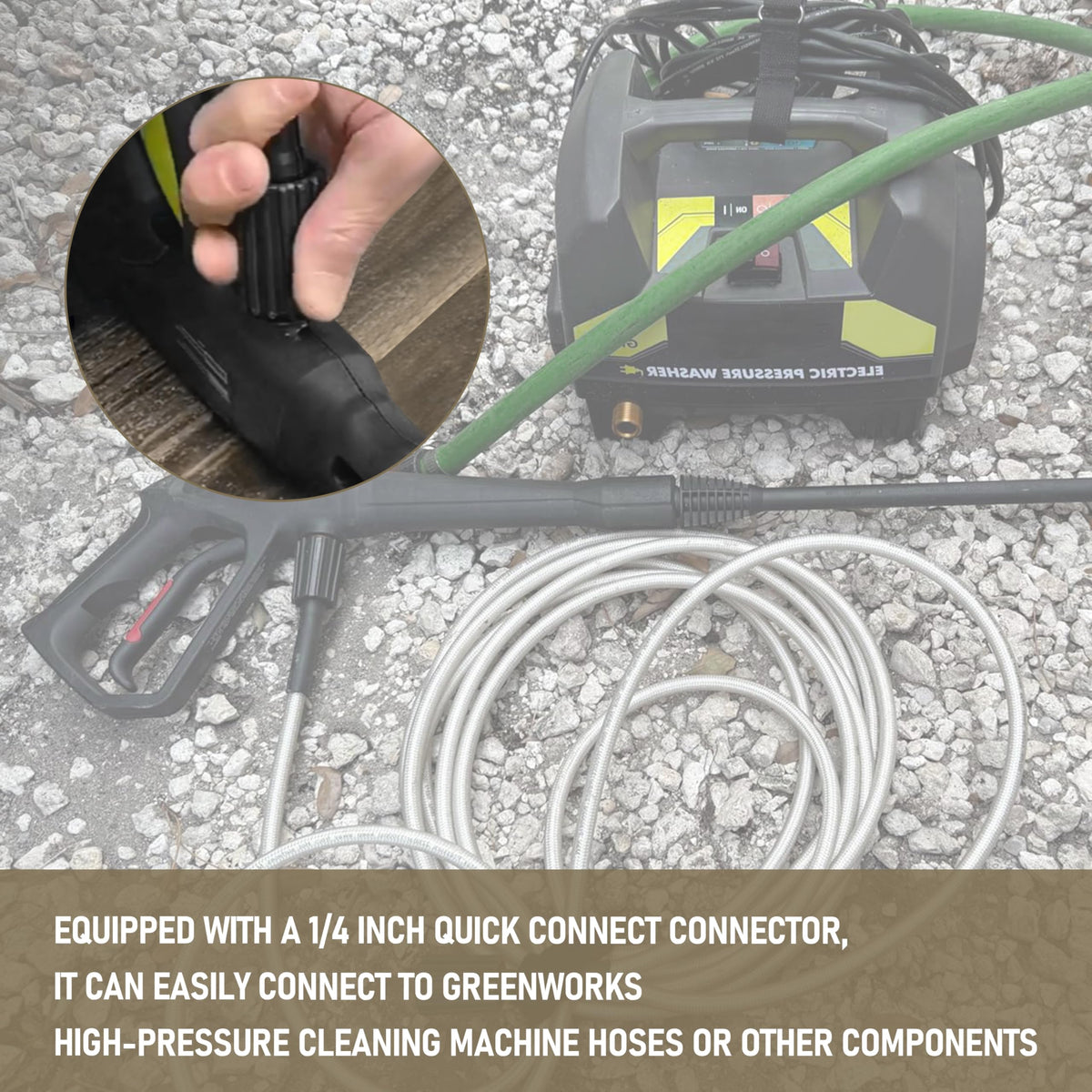 Shinelan universal M22 compatibility fits most electric power washers for versatility.