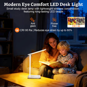 Shinelife battery-operated-desk-light enables cordless placement anywhere.