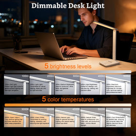 Shinelife dimmable-touch-desk-lamp offers five brightness levels for various tasks.