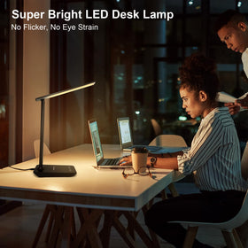 Shinelife LED desk lamp with 180-degree rotating head for precise light direction.