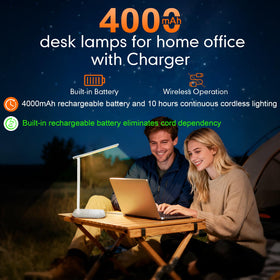 Shinelife rechargeable-desk-lamp with a 4000mAh battery supports extended cordless use.