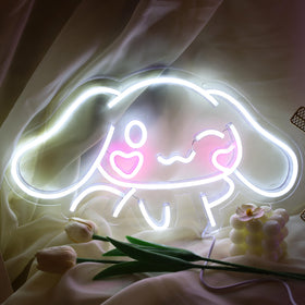 SHINEMYWAY Cinnamoroll neon sign front view with vibrant room decor