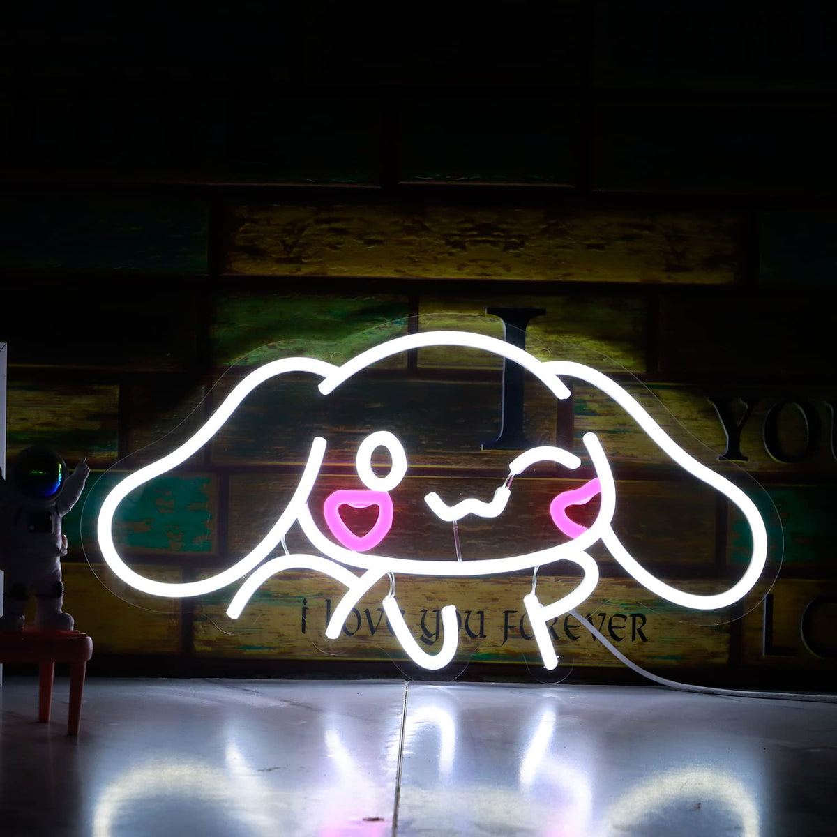 SHINEMYWAY Cinnamoroll neon sign in a kid's bedroom glow as wall art