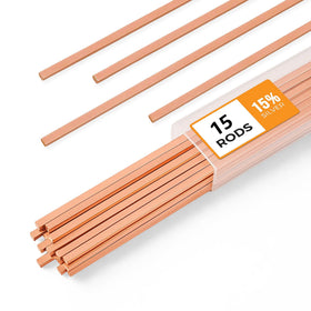 SHINEONER 15pcs BCuP-5 brazing rods for precise copper joints in HVAC