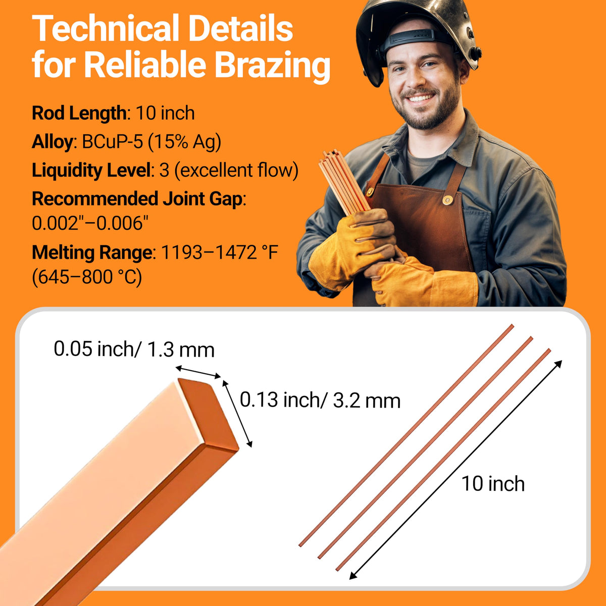 SHINEONER BCuP-5 silver brazing flow for smooth, even joints