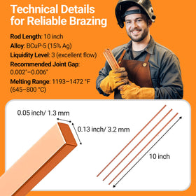 SHINEONER BCuP-5 silver brazing flow for smooth, even joints