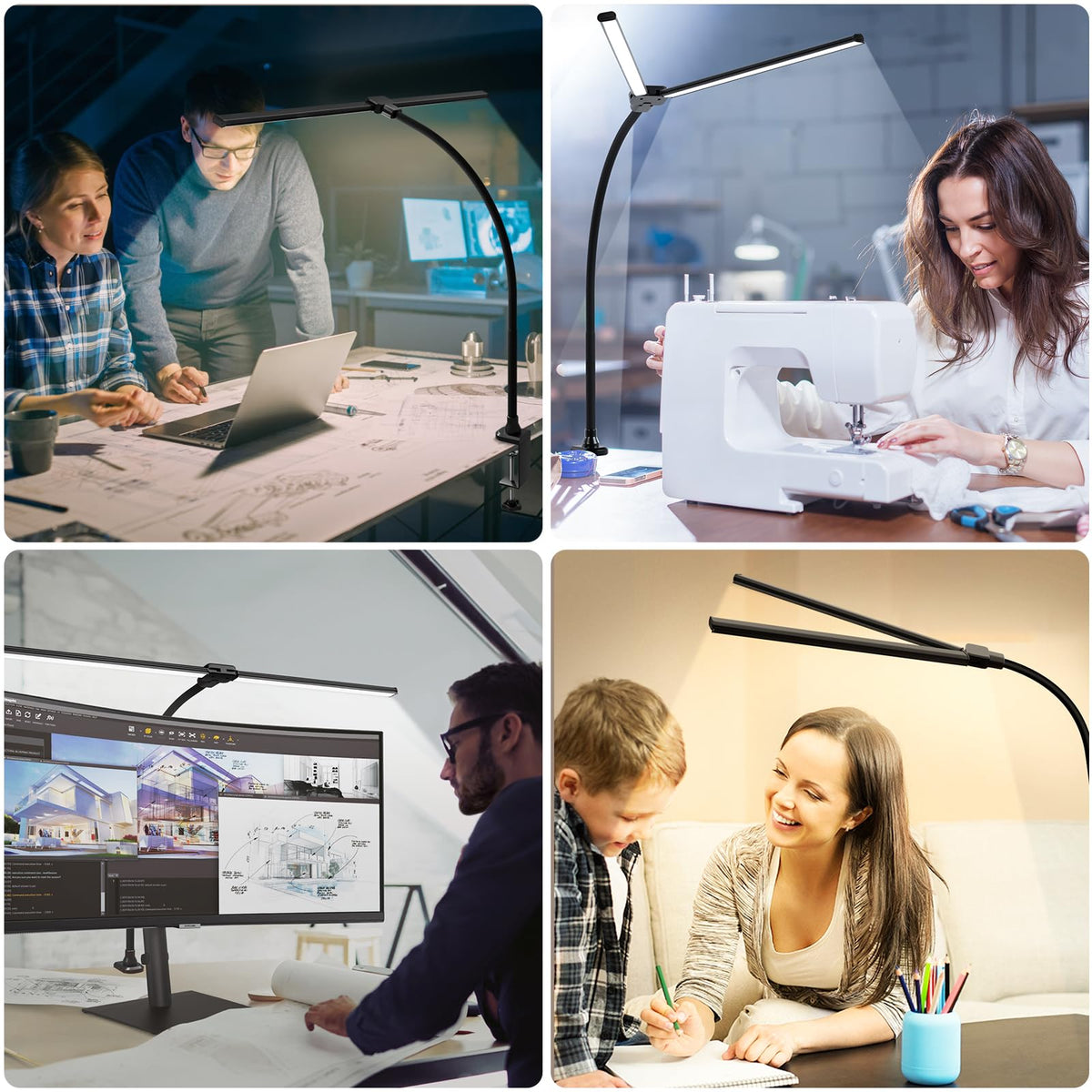 ShineTech lamp auto-off memory keeps last settings for easy nighttime use.