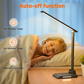 ShineTech LED Desk Lamp color-temperature range supports warm to cool work.