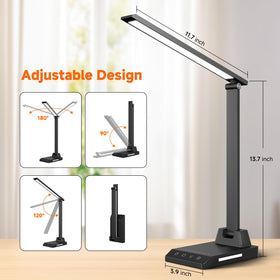 ShineTech LED Desk Lamp CRI 80+ delivers natural color for tasks.