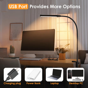 ShineTech LED desk lamp dimming from 10% to 100% for comfort