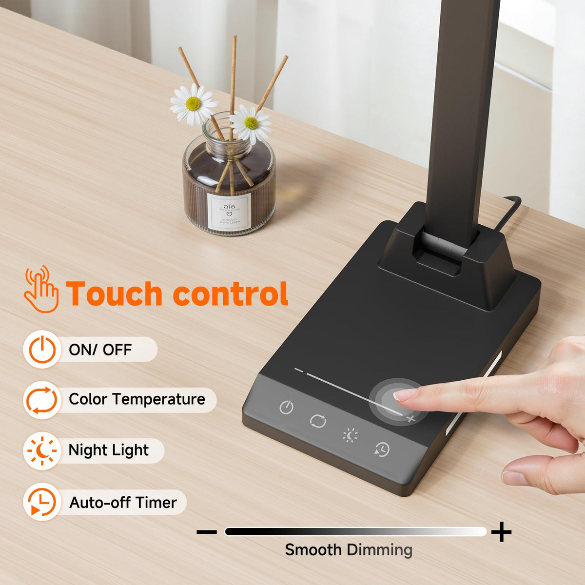 ShineTech LED Desk Lamp foldable design saves space and travel-friendly.