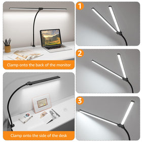 ShineTech lamp heads rotate 180 degrees to focus on specific work areas.