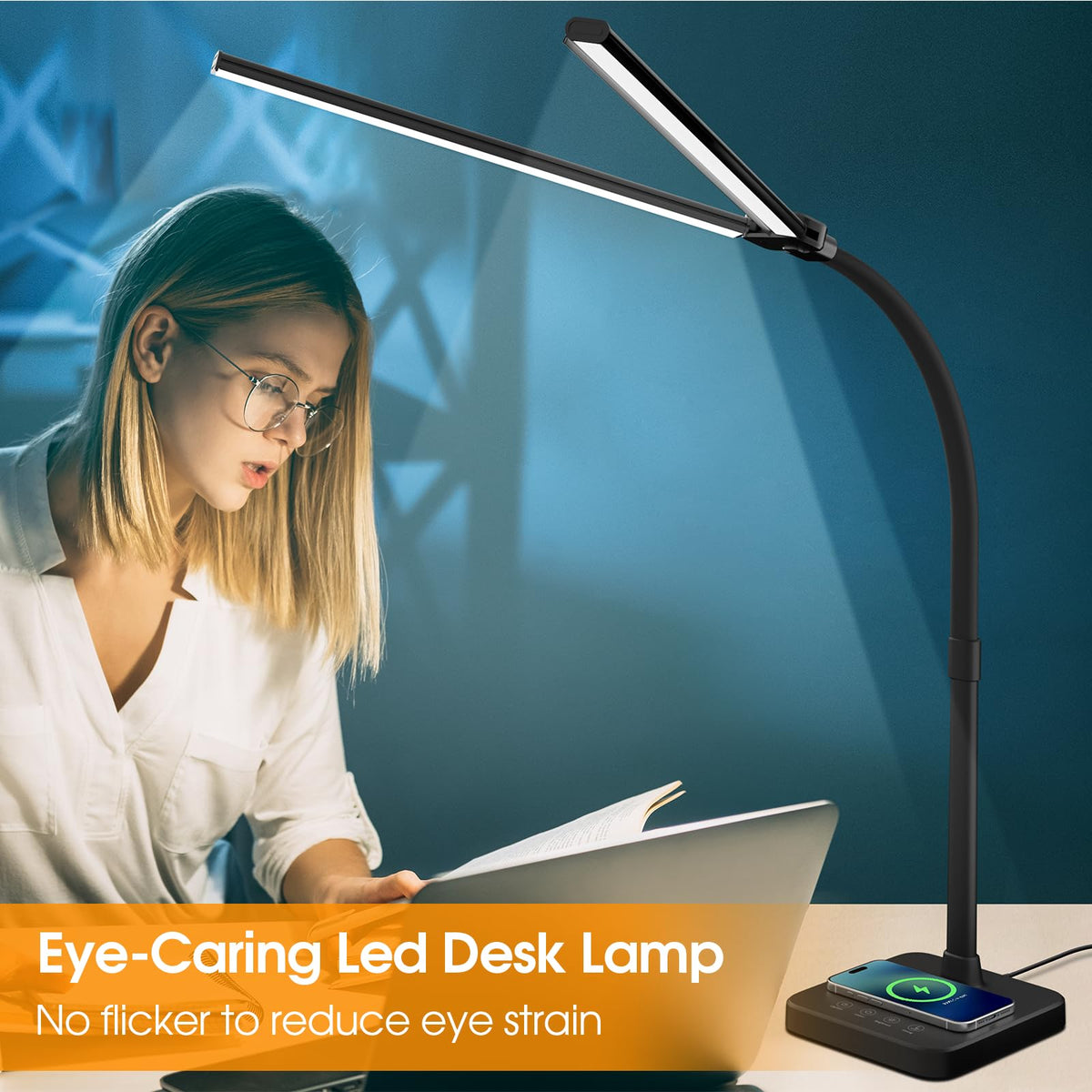ShineTech lamp stands 26.6 inches tall for flexible setup