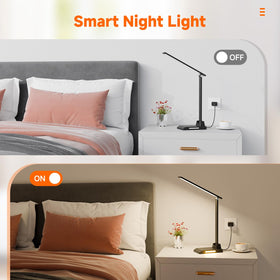ShineTech LED Desk Lamp USB-C port enables convenient device charging.