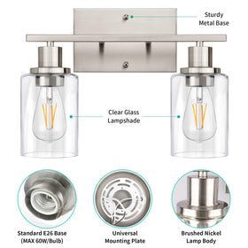 ShineTech vanity light dimensions fit different mirror sizes