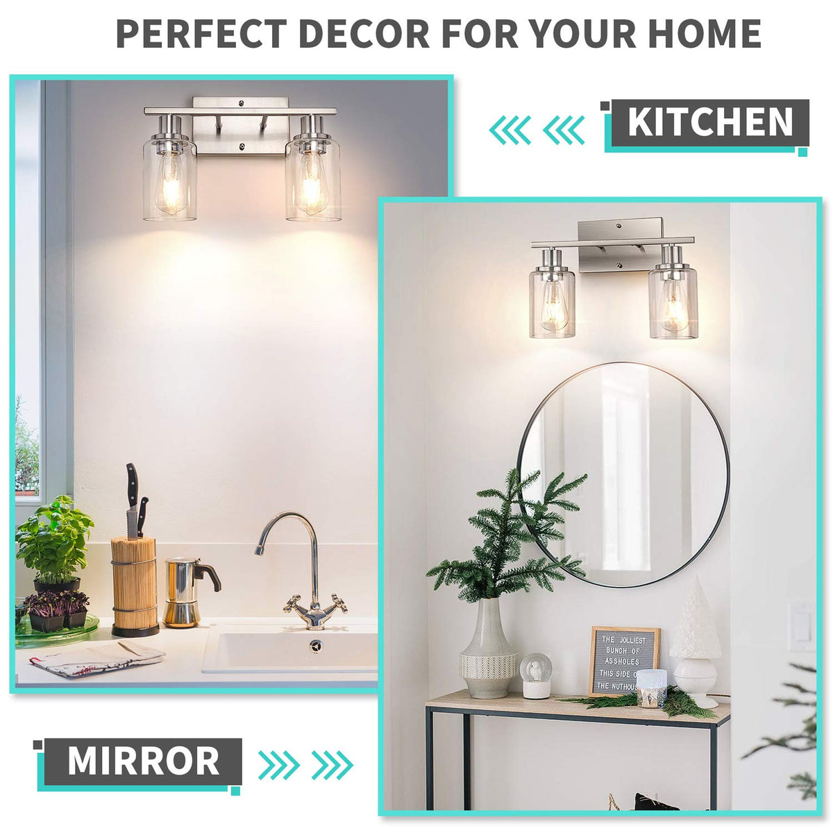 ShineTech vanity light above mirror provides bright task lighting