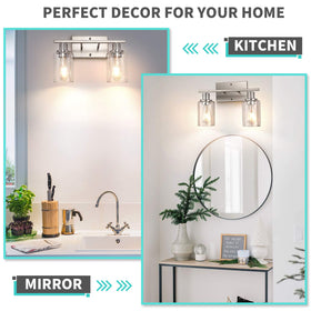 ShineTech vanity light above mirror provides bright task lighting