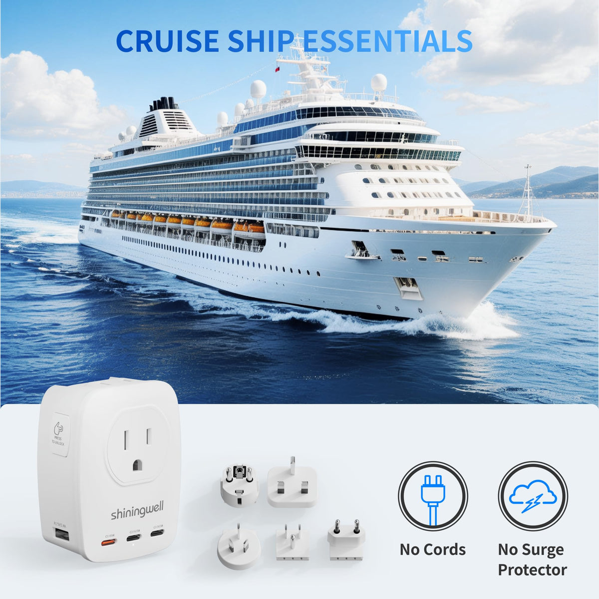 Shiningwell worldwide compatibility across 190+ countries for travel