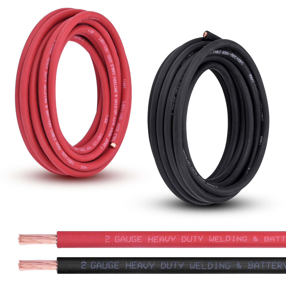 Shirbly 2 Gauge battery cable red on spool for high-current automotive use