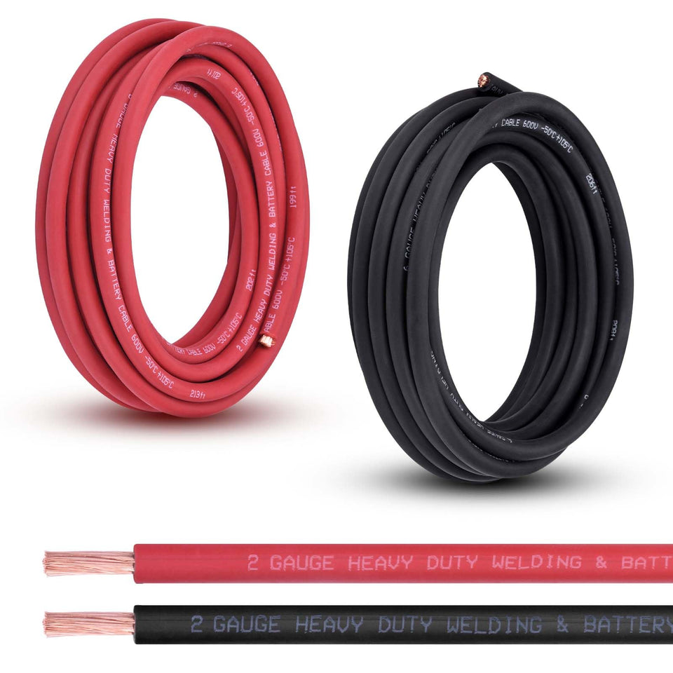 Shirbly 2 Gauge battery cable red on spool for high-current automotive use
