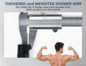 SHLLKTTRY 6-inch curved arm showcasing corrosion-resistant coating in matte black