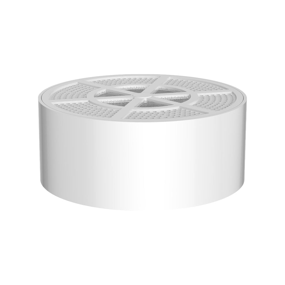 SHLLKTTRY replacement bath filter cartridge close-up; purifies water for softer skin and hair.