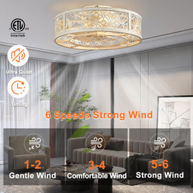 Shluce bladeless-style caged fan for safe, smooth air circulation.