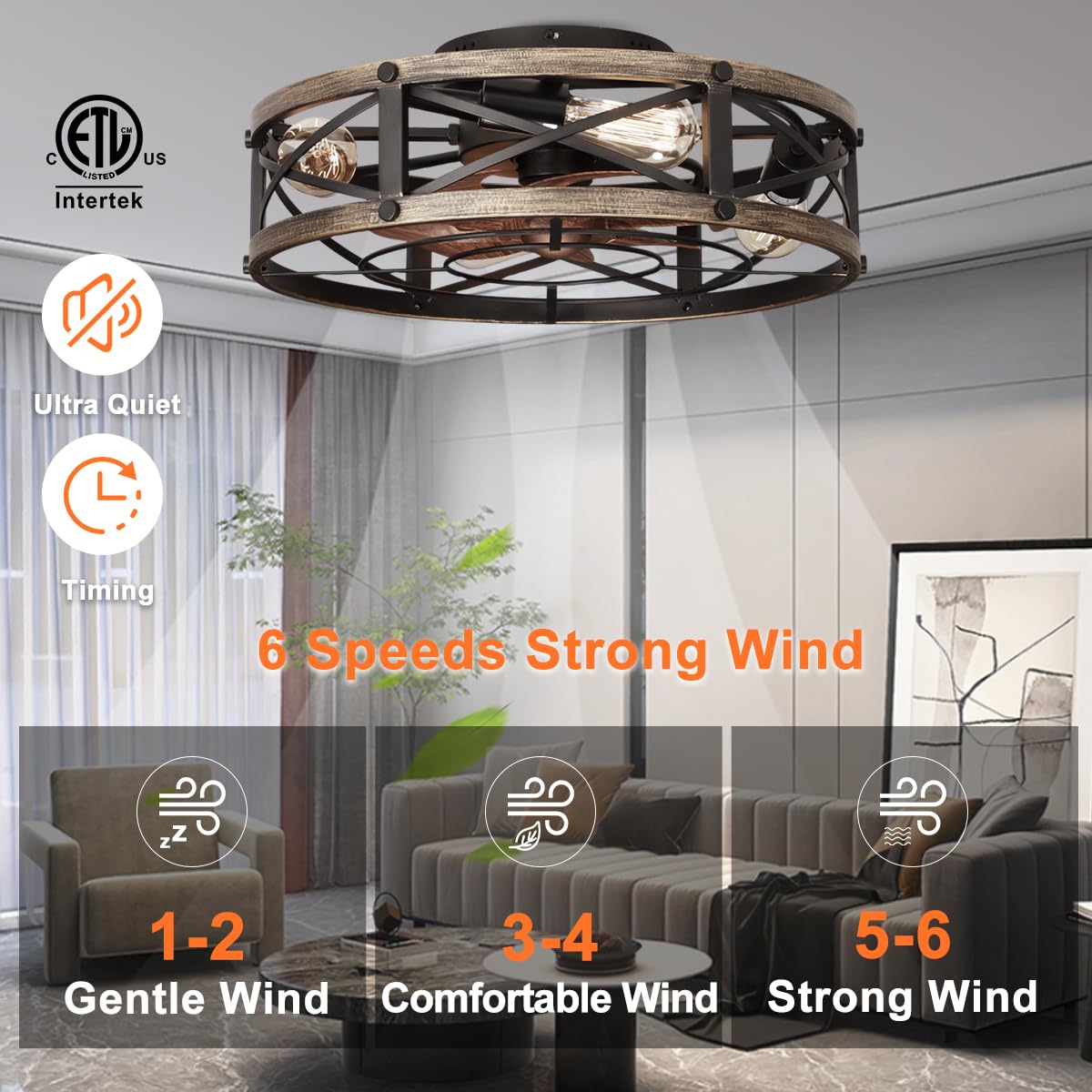 SHLUCE remote-control ceiling fan with light demonstrates convenient adjustments from across room.