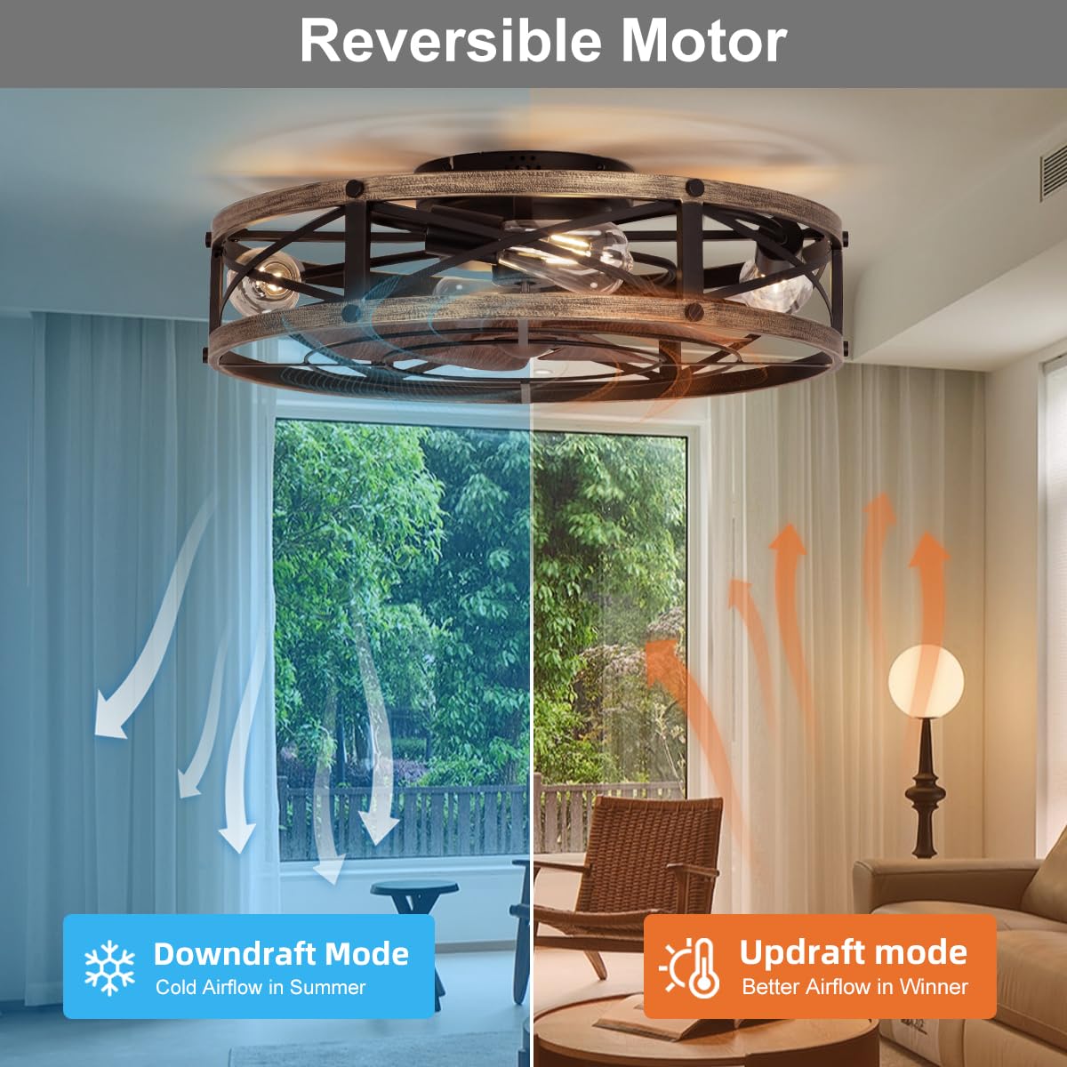 SHLUCE reversible motor enables summer cooling and winter air circulation.